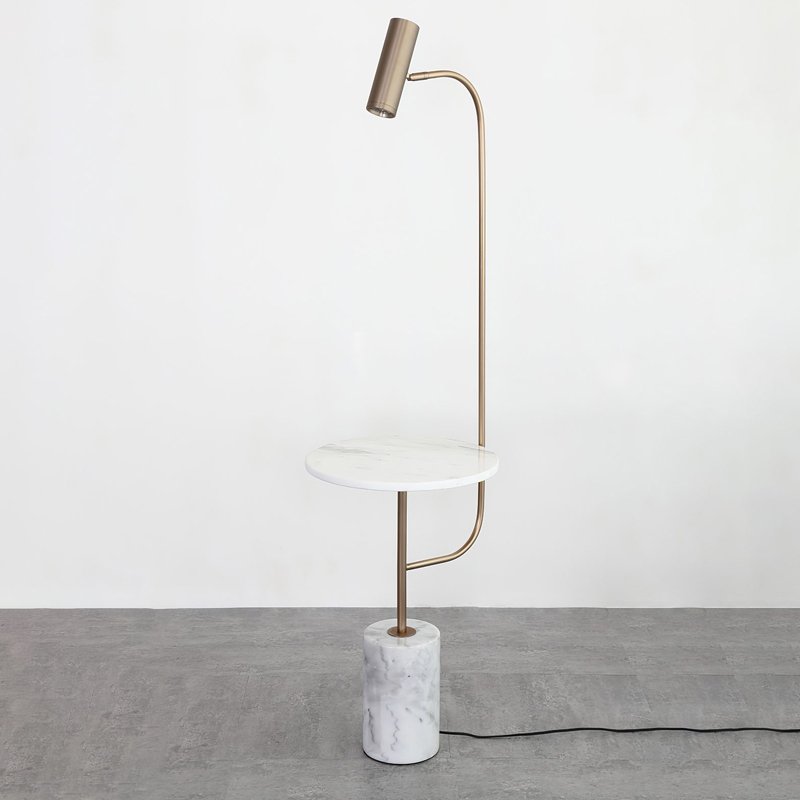 Marble Base Copper Floor Lamp