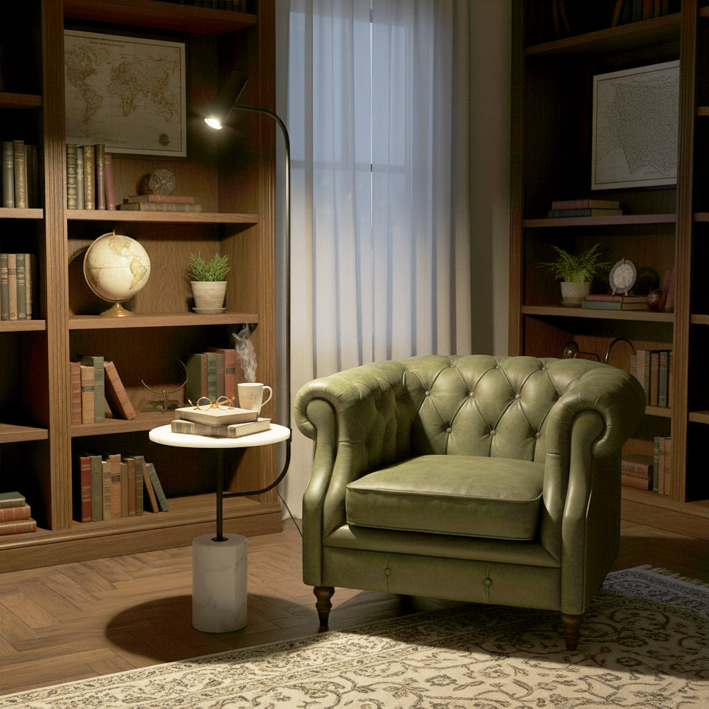 Marble Base Copper Floor Lamp