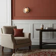 Strata Wall Sconce — Natural Stone Sconce with Frosted Glass Globe
