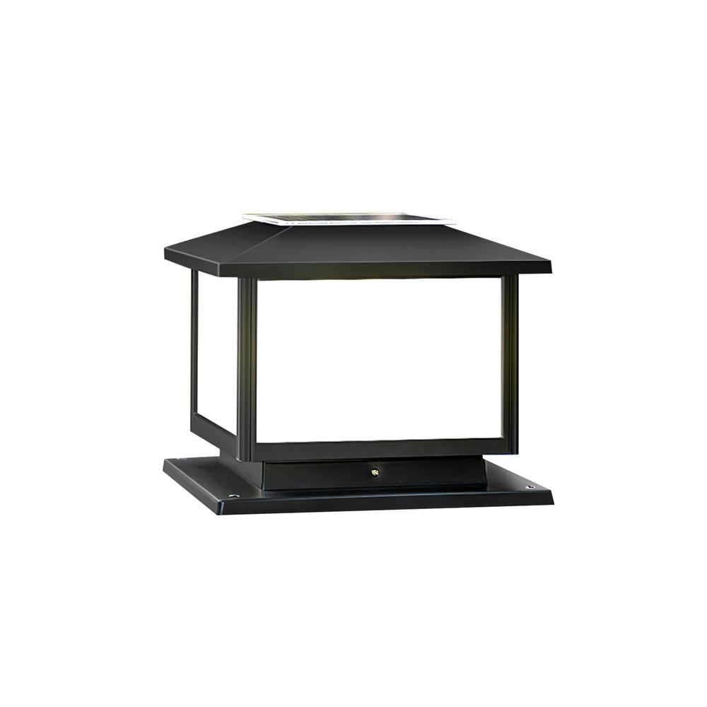 Frosted Drum Solar Outdoor Table Lamp