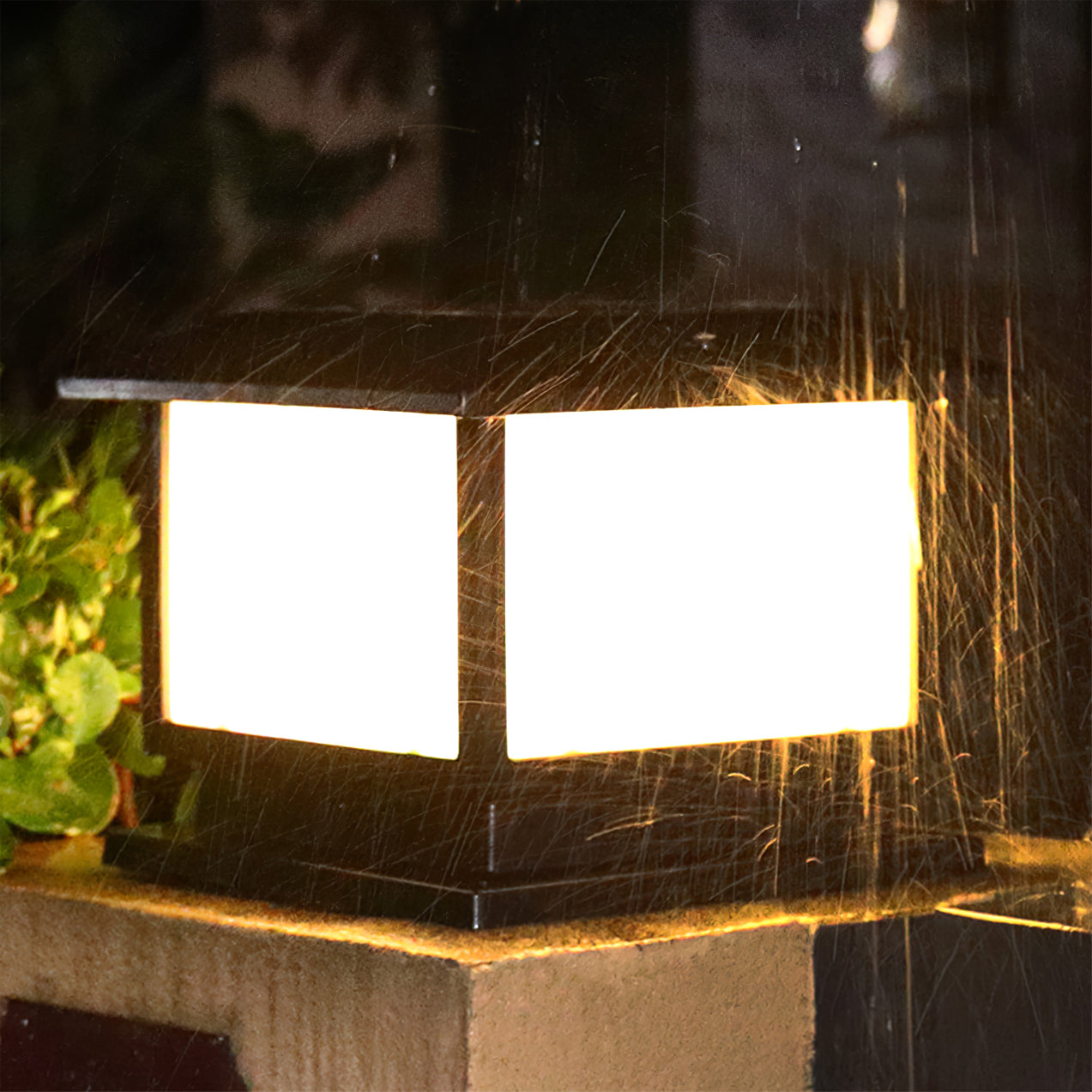 Frosted Drum Solar Outdoor Table Lamp
