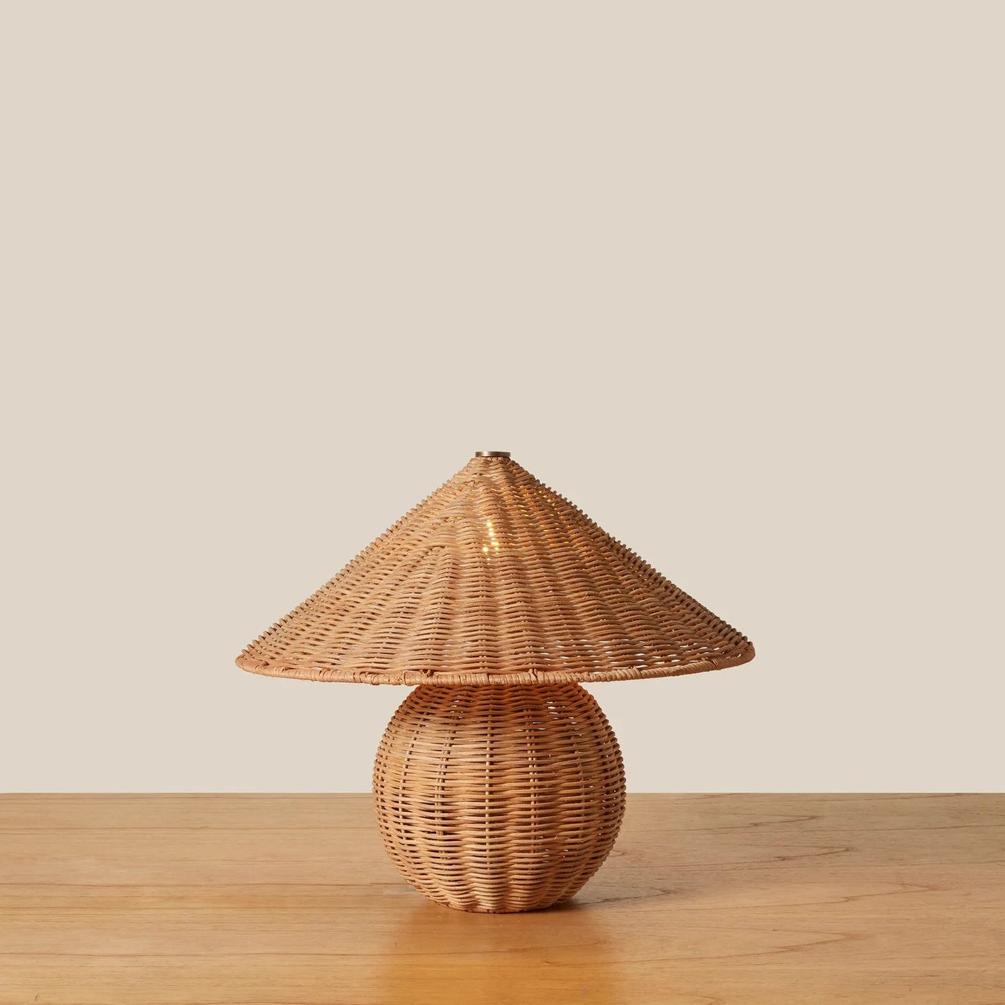 Woven Rattan Cone Table Lamp