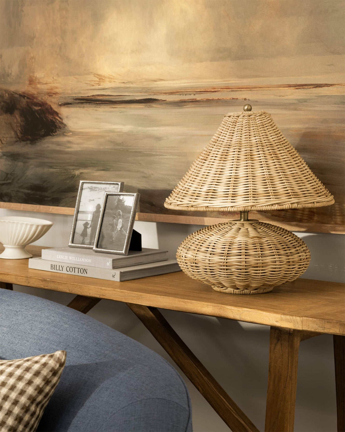 Woven Rattan Cone Table Lamp