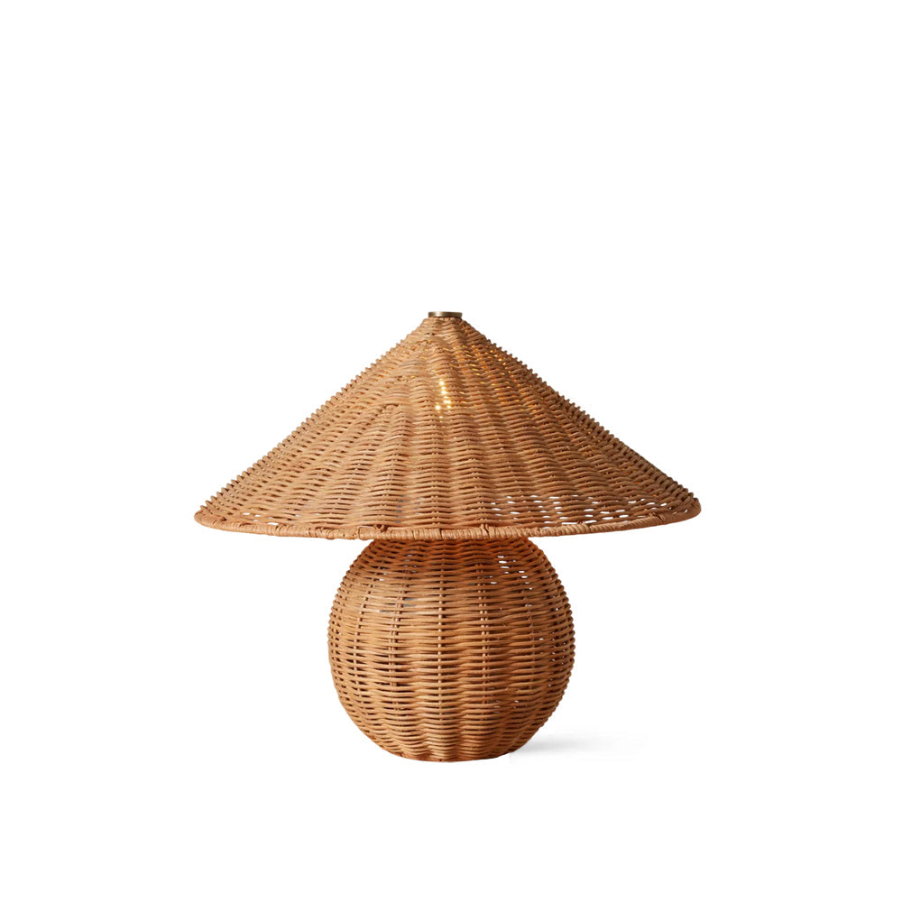 Woven Rattan Cone Table Lamp