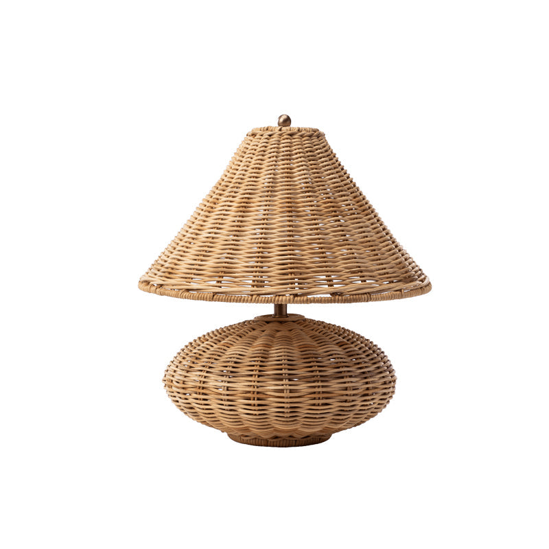 Woven Rattan Cone Table Lamp