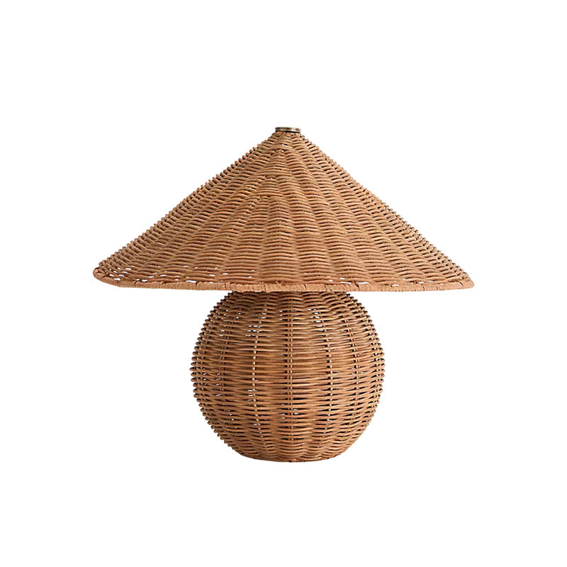 Woven Rattan Cone Table Lamp