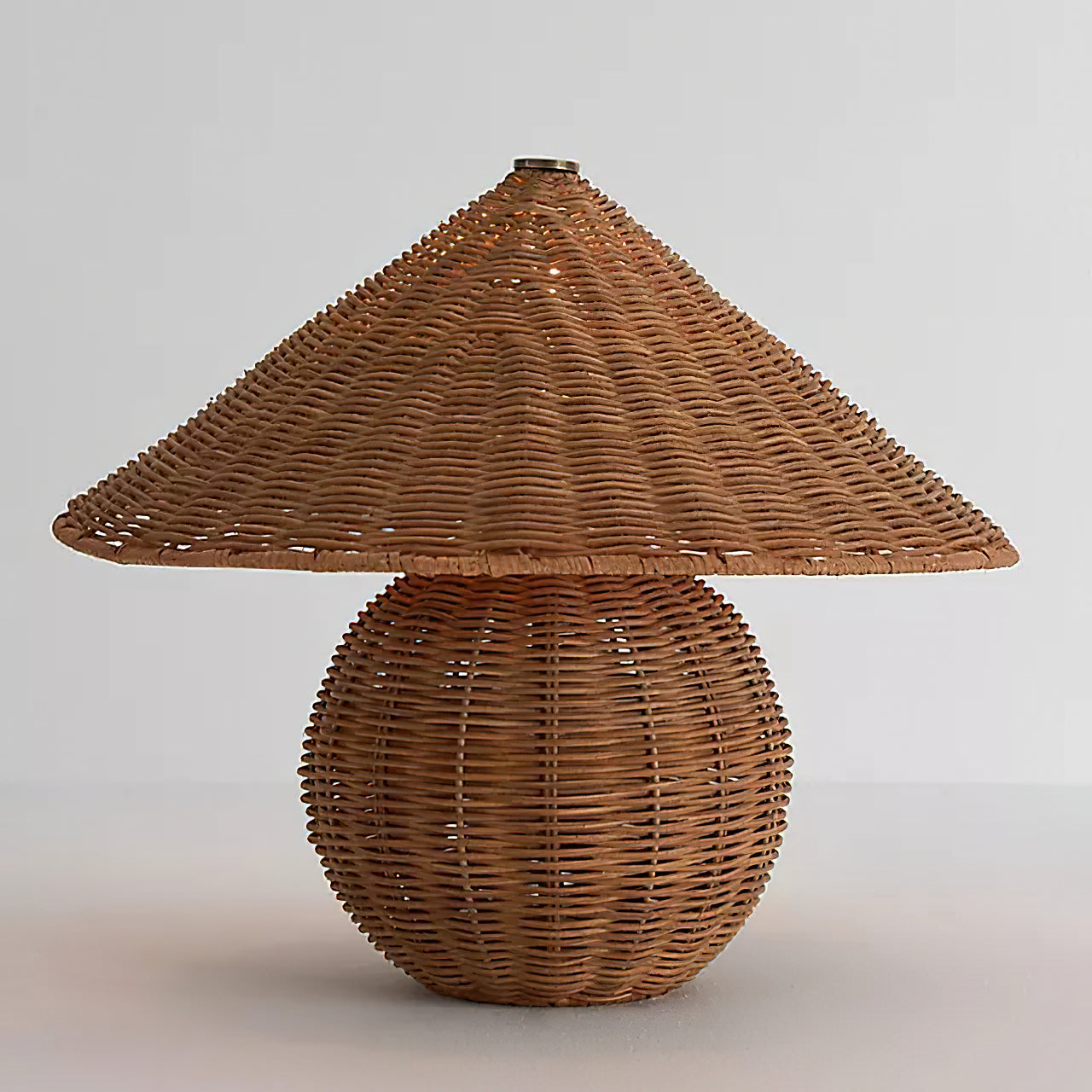 Woven Rattan Cone Table Lamp