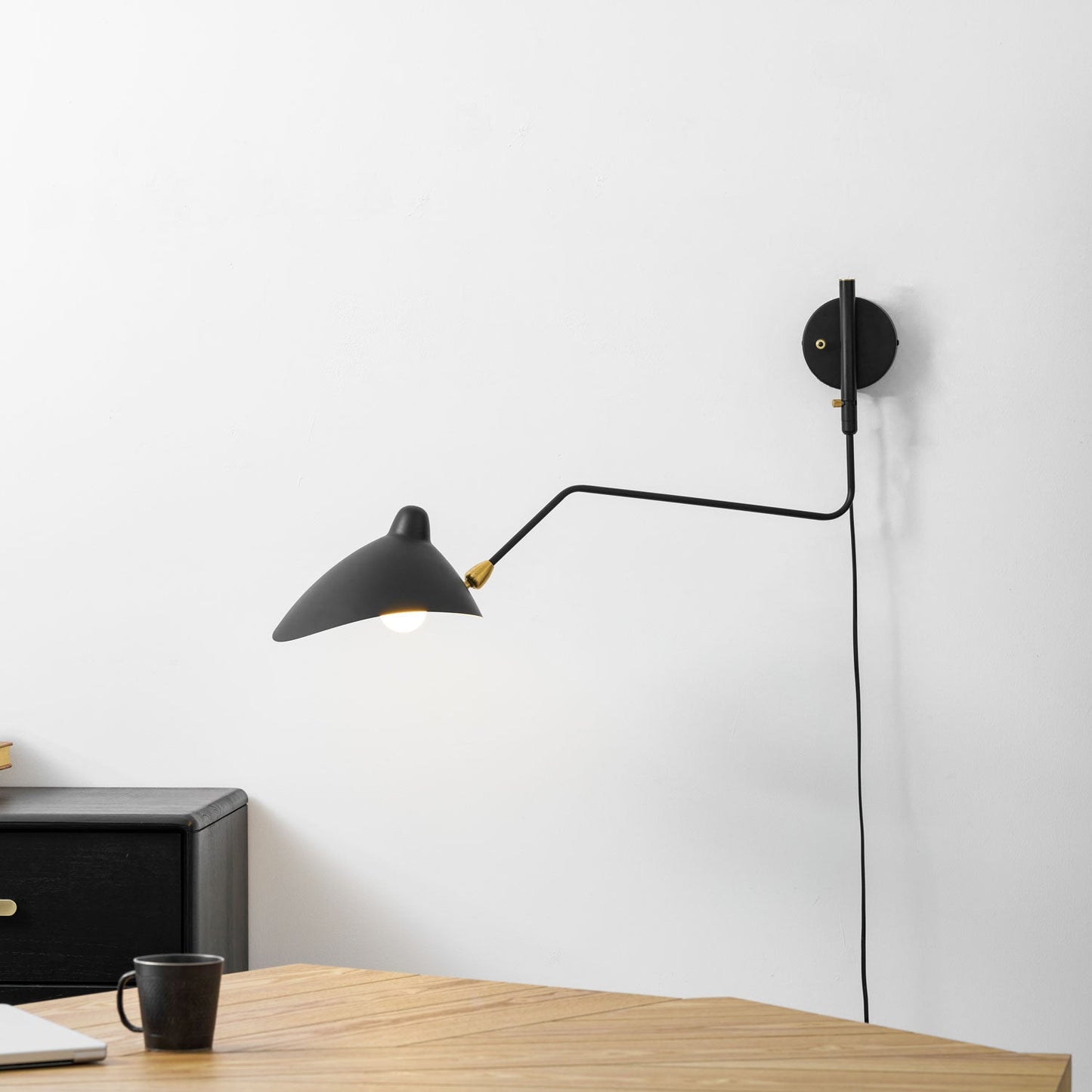 Pivoting Arm Plug In Wall Sconce