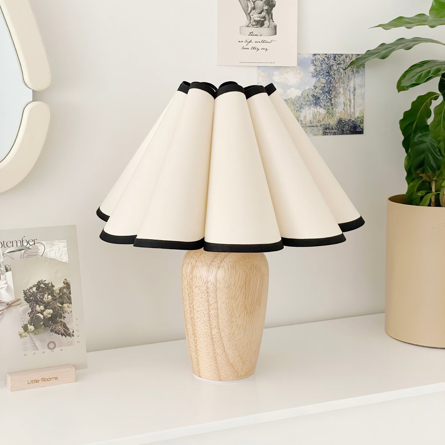 Pleated Shade Cordless Table Lamp