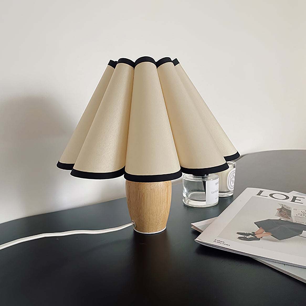 Pleated Shade Cordless Table Lamp