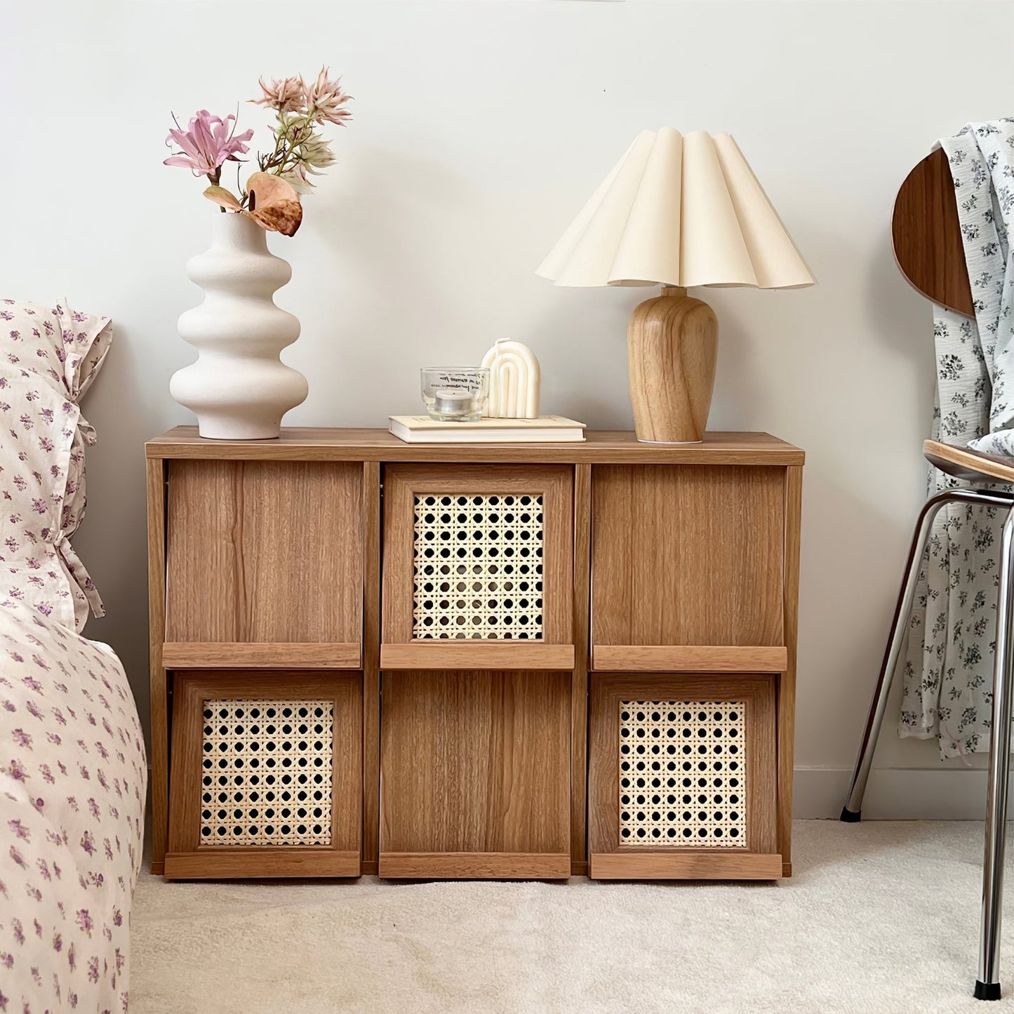Pleated Shade Cordless Table Lamp