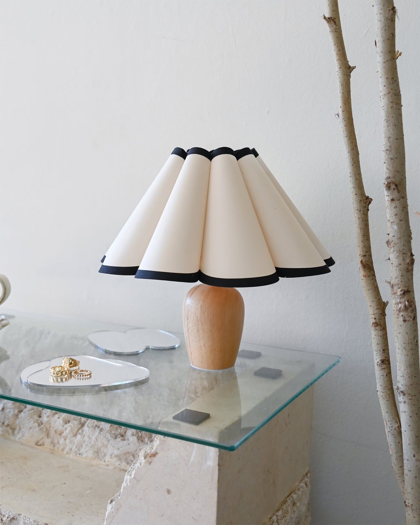 Pleated Shade Cordless Table Lamp