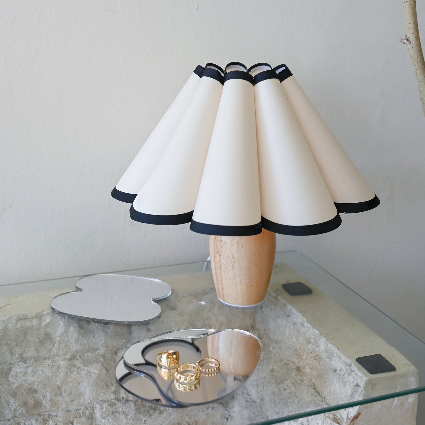 Pleated Shade Cordless Table Lamp