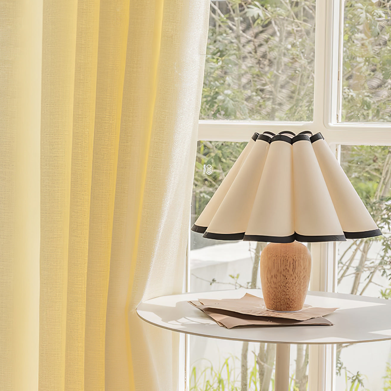 Pleated Shade Cordless Table Lamp