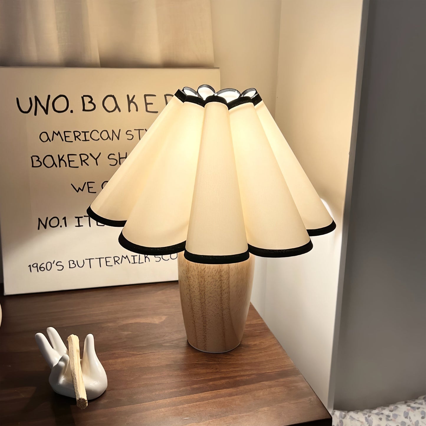 Pleated Shade Cordless Table Lamp