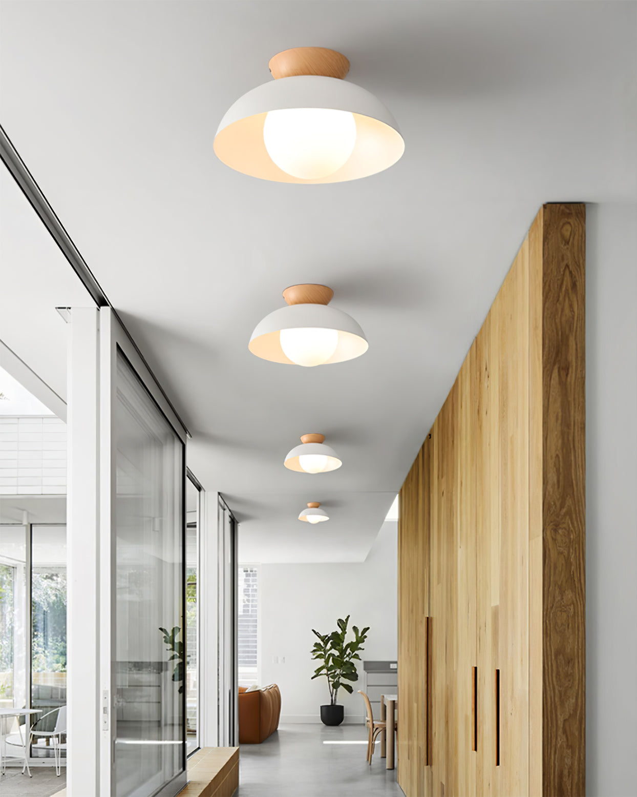 Sculptural Dome Semi-Flush Ceiling Light