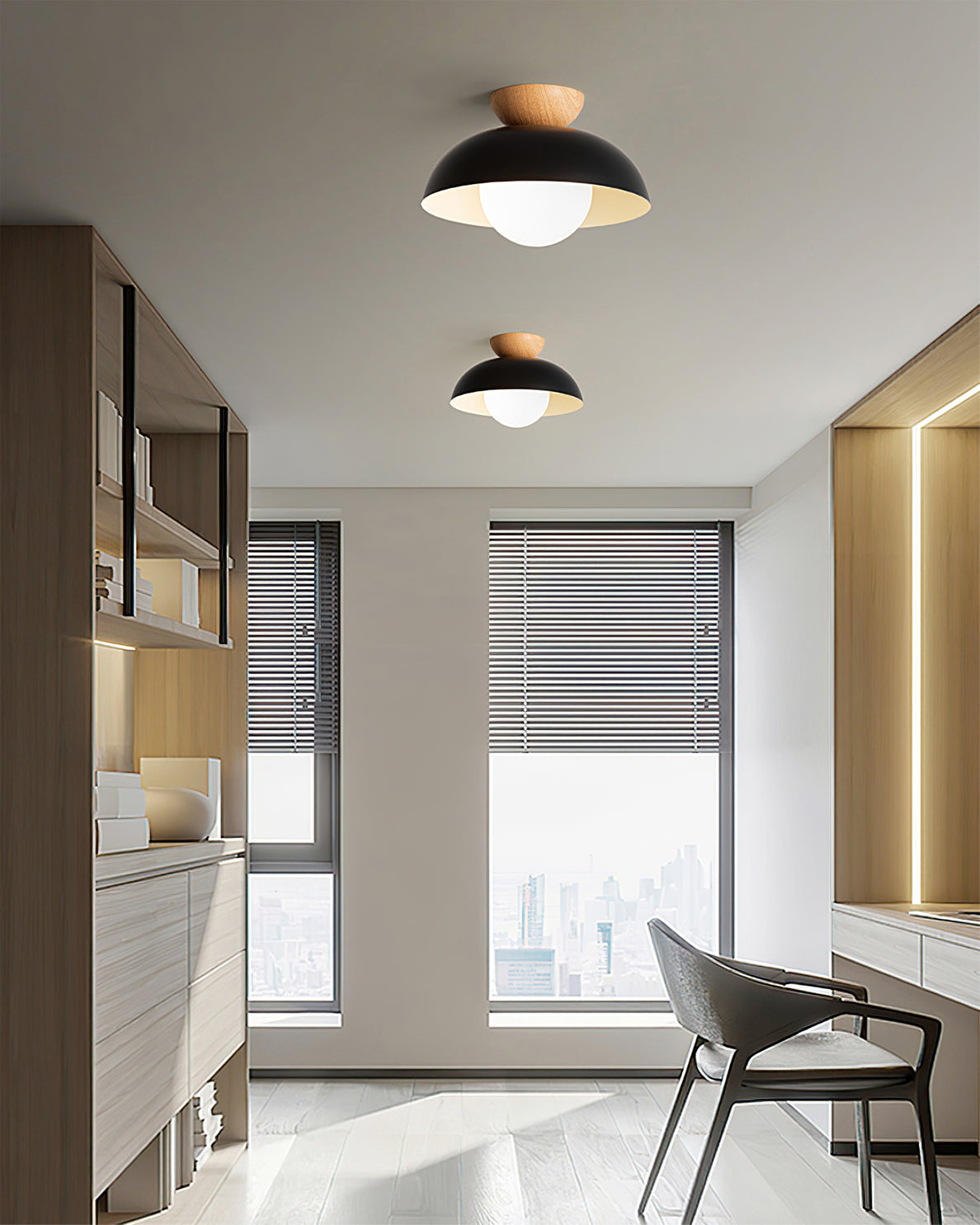 Sculptural Dome Semi-Flush Ceiling Light