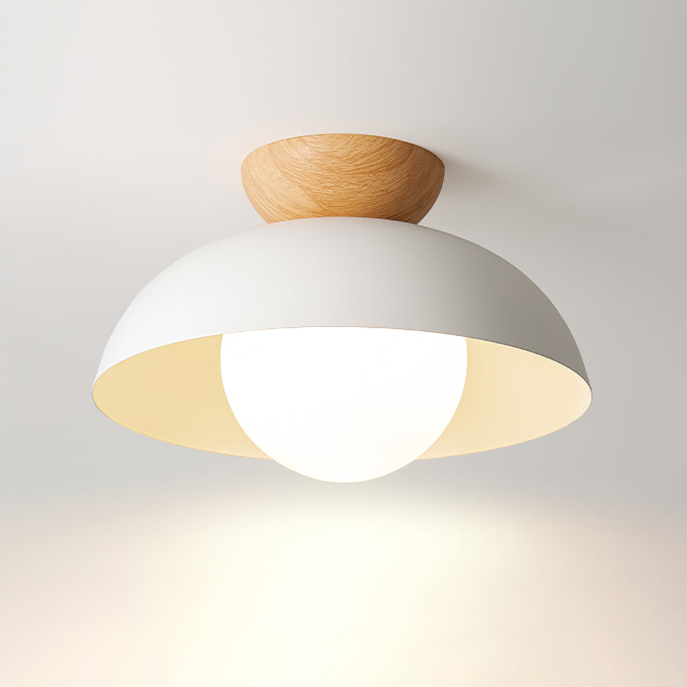 Sculptural Dome Semi-Flush Ceiling Light