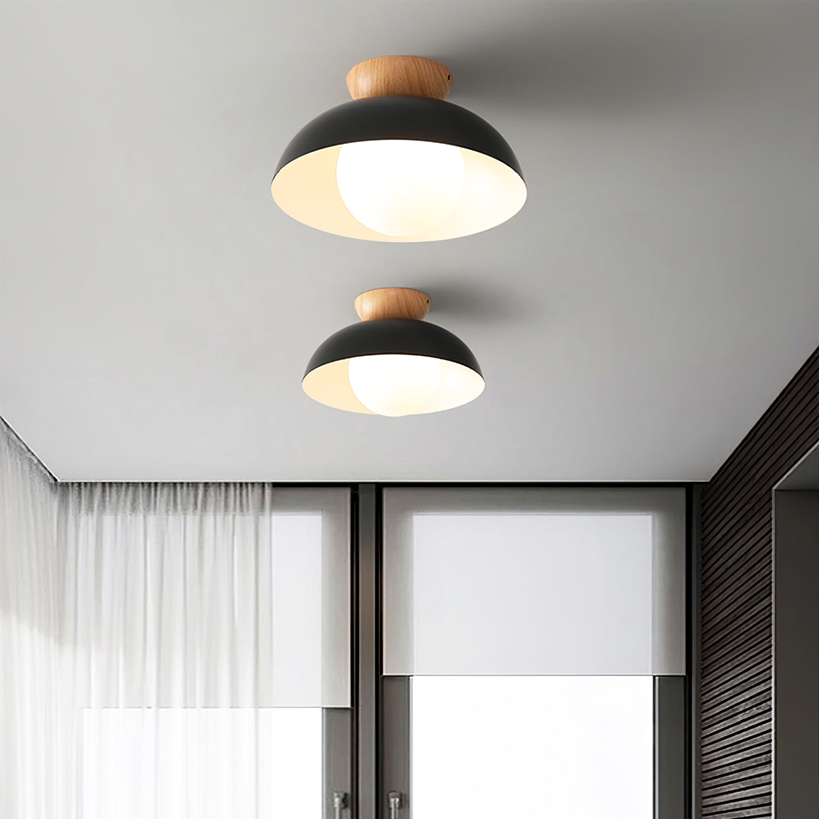 Sculptural Dome Semi-Flush Ceiling Light