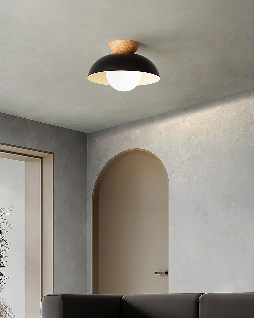 Sculptural Dome Semi-Flush Ceiling Light
