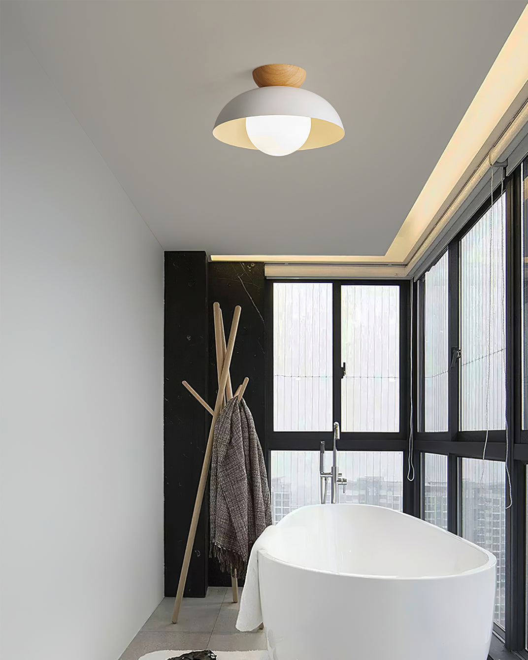 Sculptural Dome Semi-Flush Ceiling Light