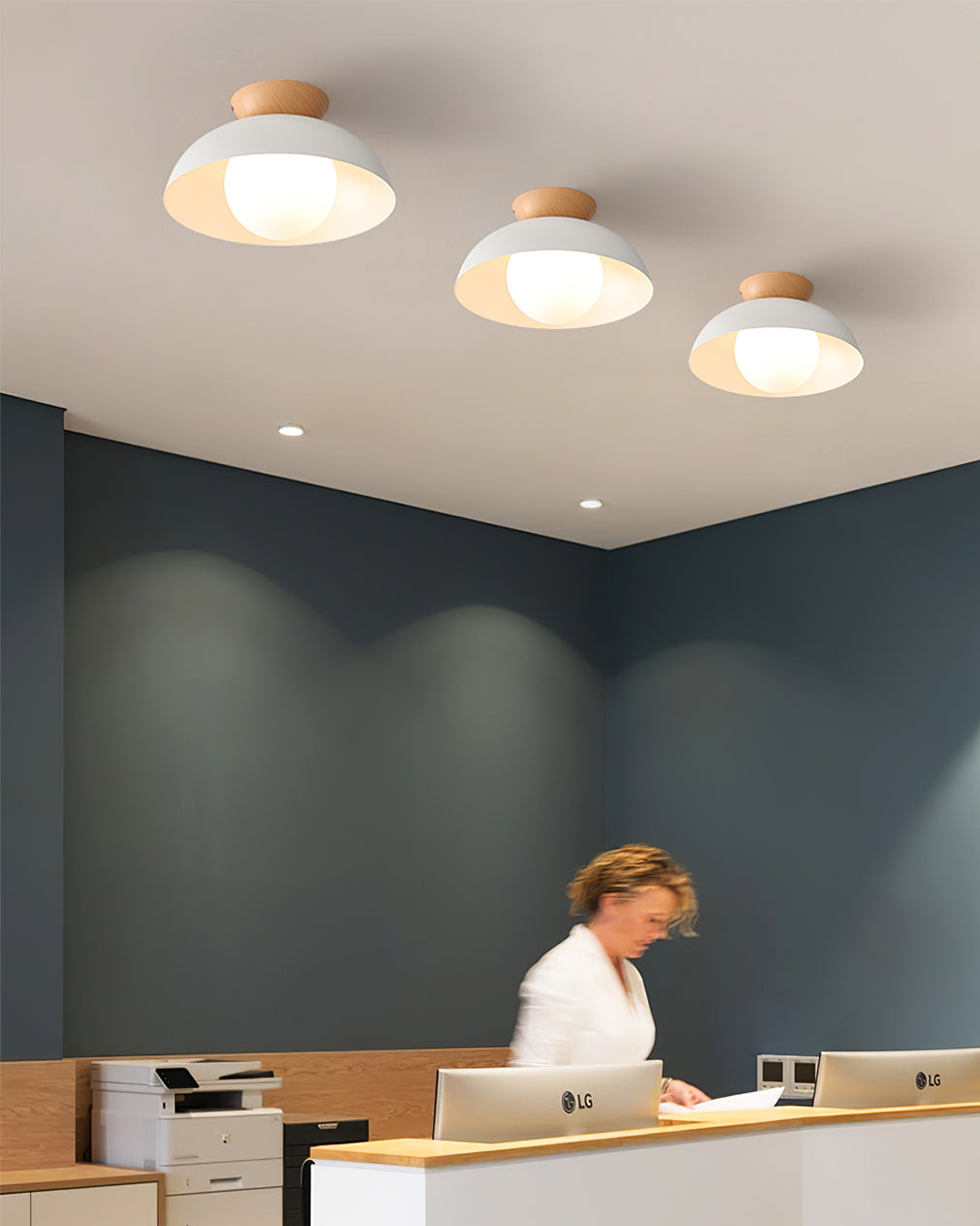 Sculptural Dome Semi-Flush Ceiling Light