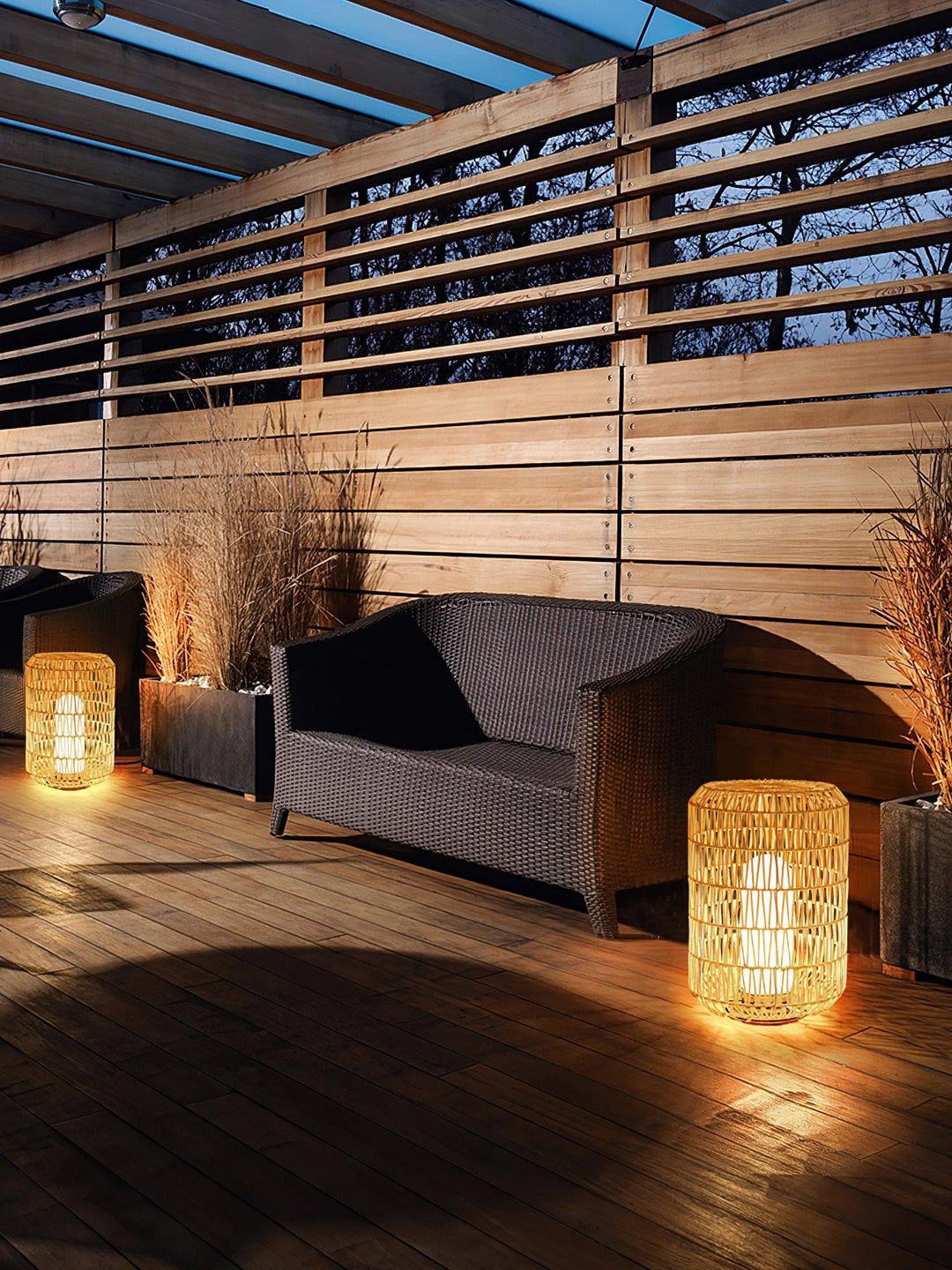 Woven Rattan Outdoor Lamp