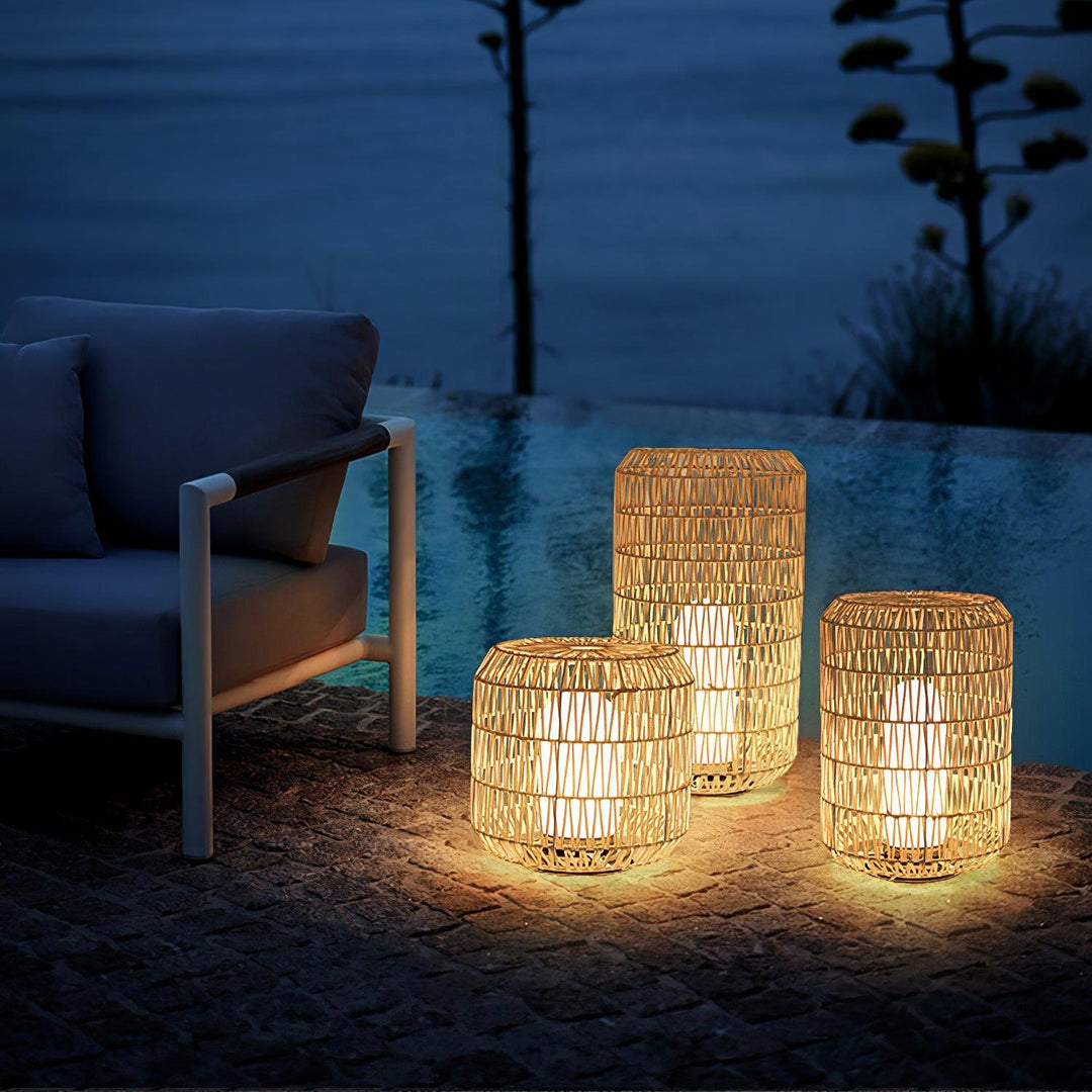 Woven Rattan Outdoor Lamp
