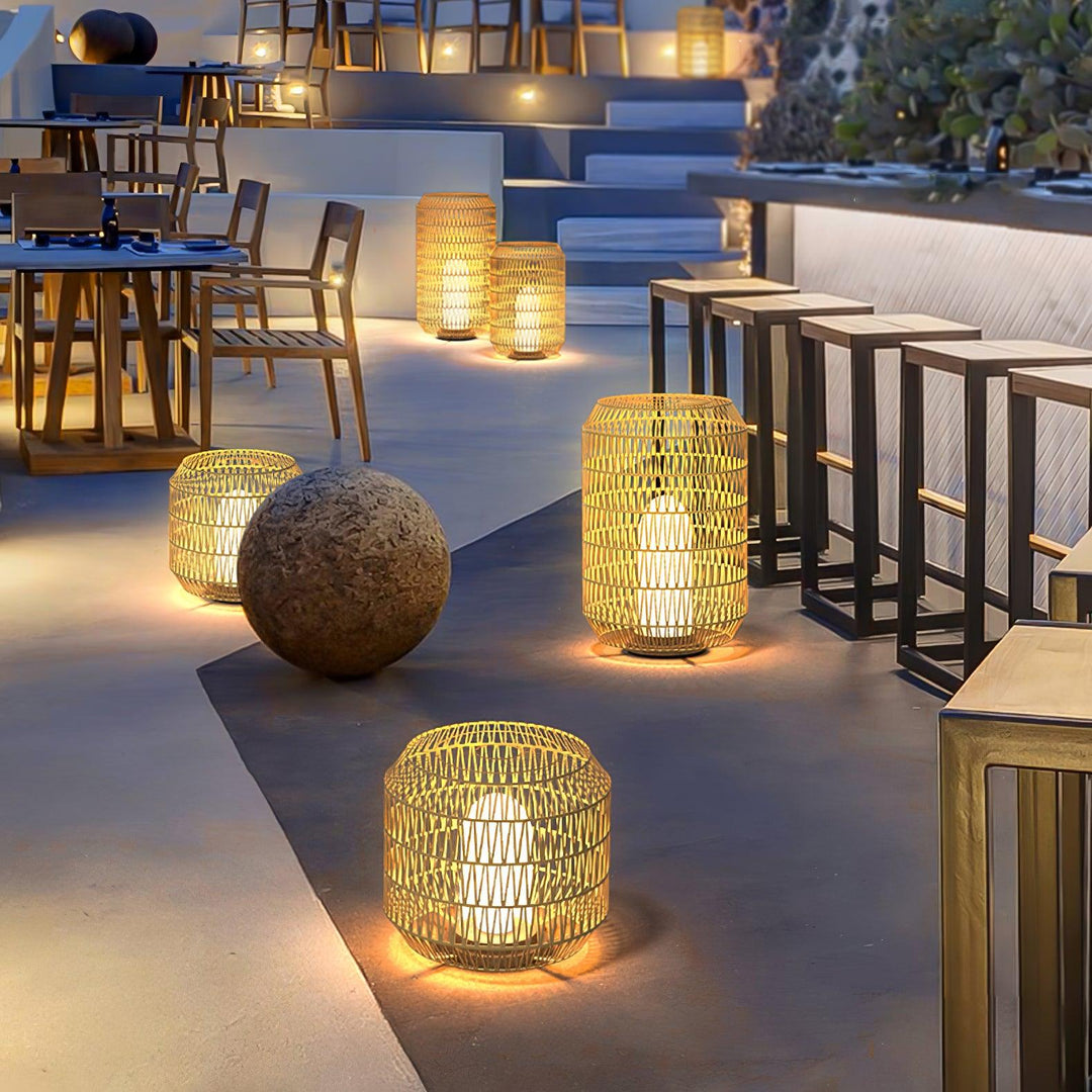Woven Rattan Outdoor Lamp