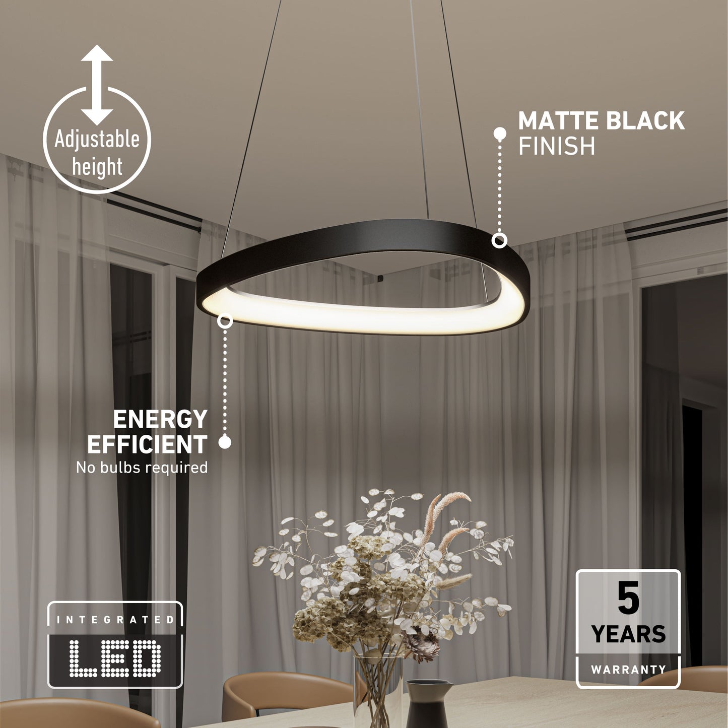 Turku Round LED Dining Pendant