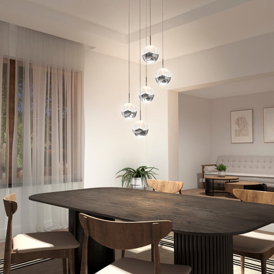 Lund Chrome Bubble Cluster Pendant