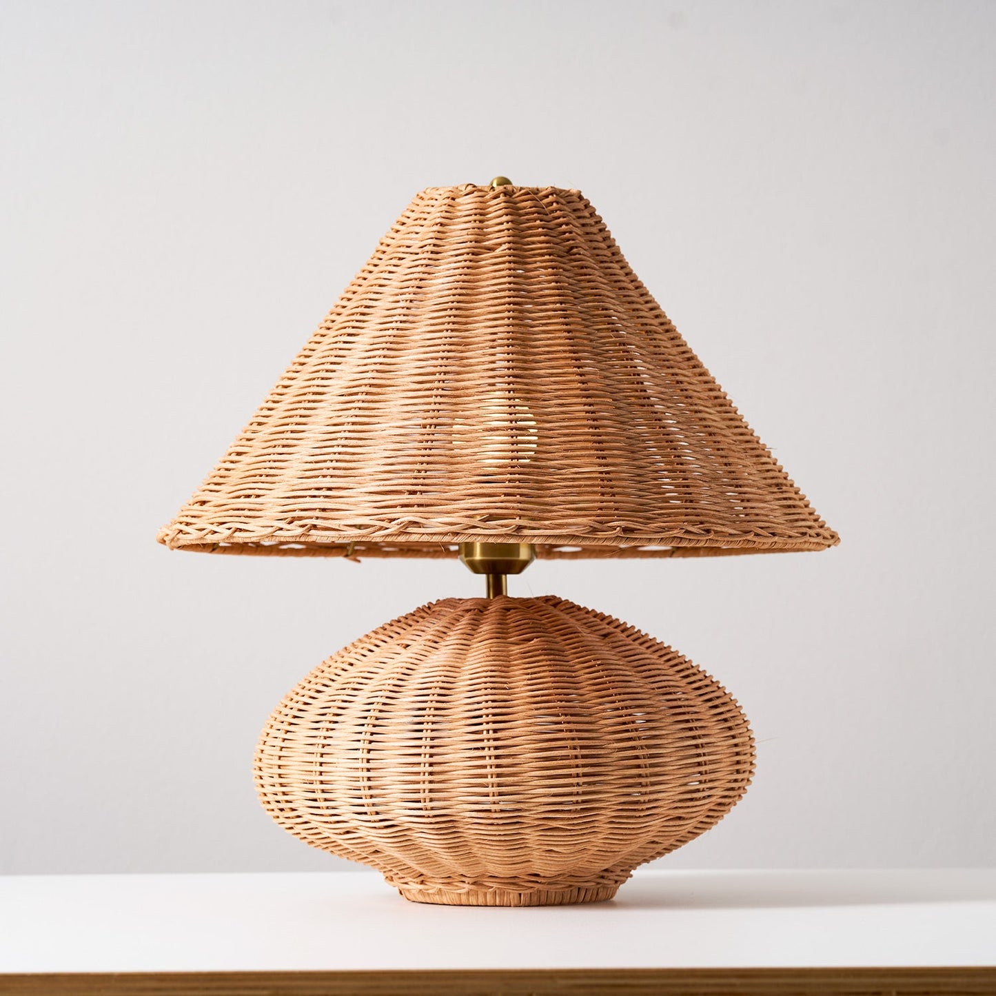 Woven Rattan Cone Table Lamp