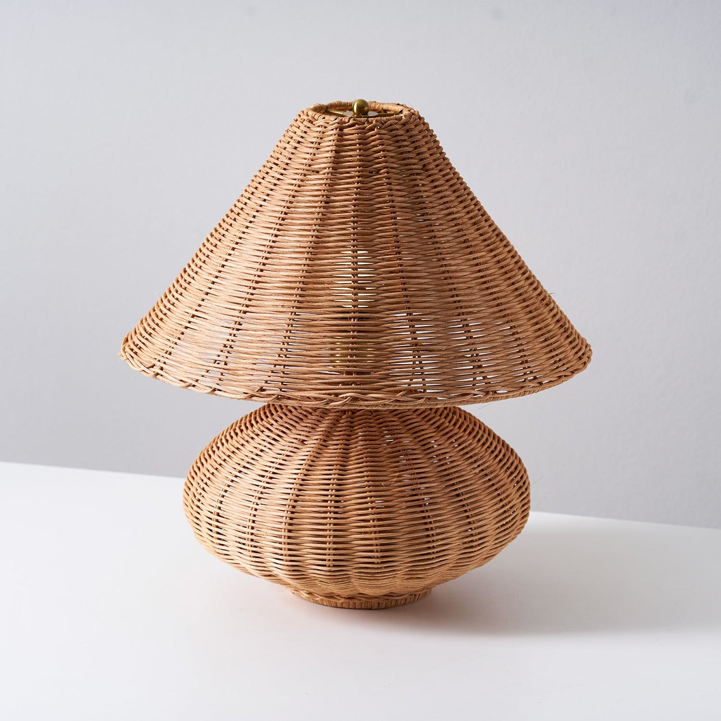 Woven Rattan Cone Table Lamp
