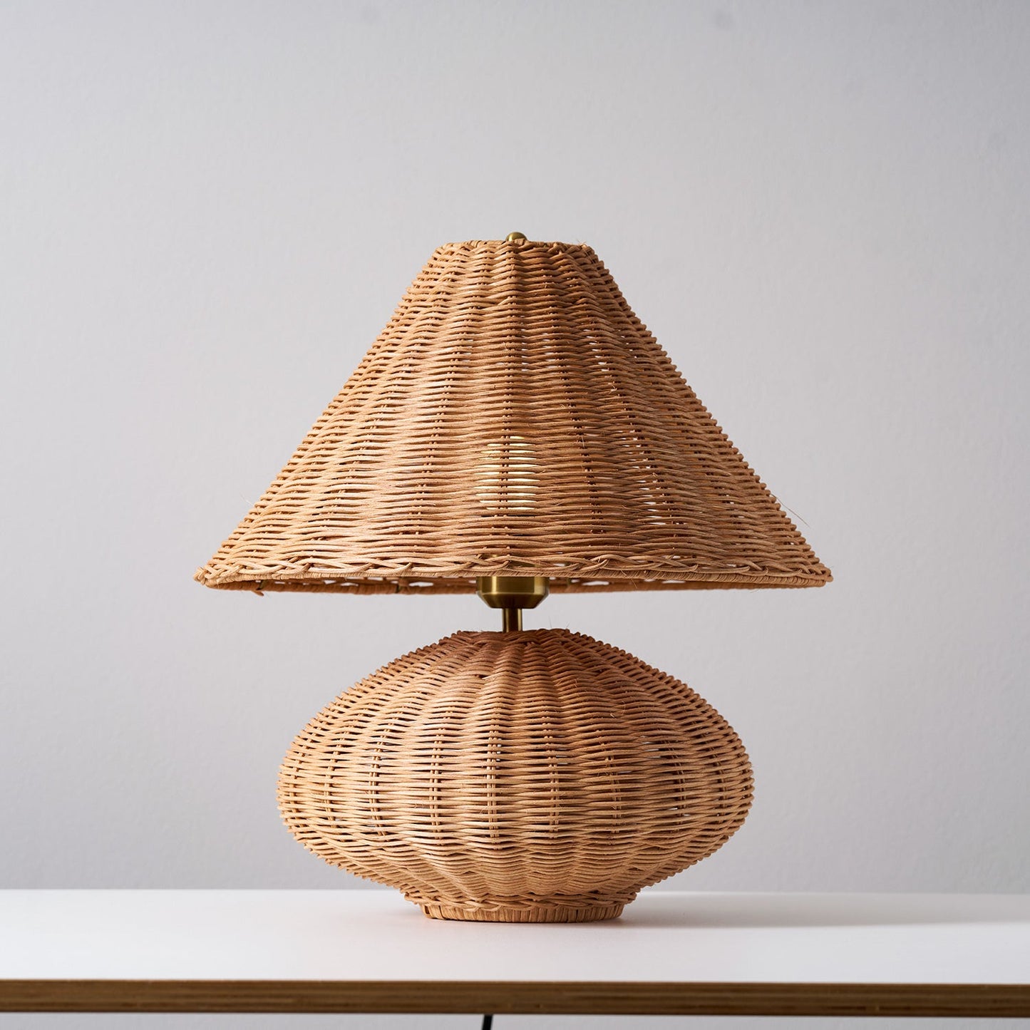 Woven Rattan Cone Table Lamp