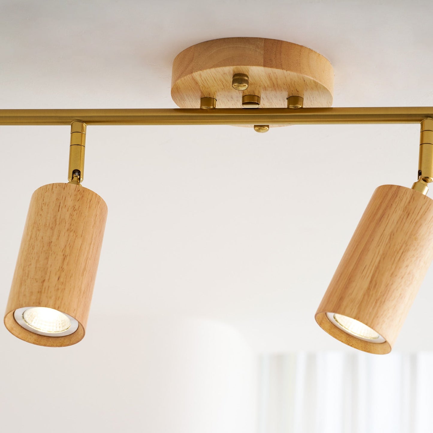 Ash Wood Track Spotlight Bar — 2, 3 or 4 Heads