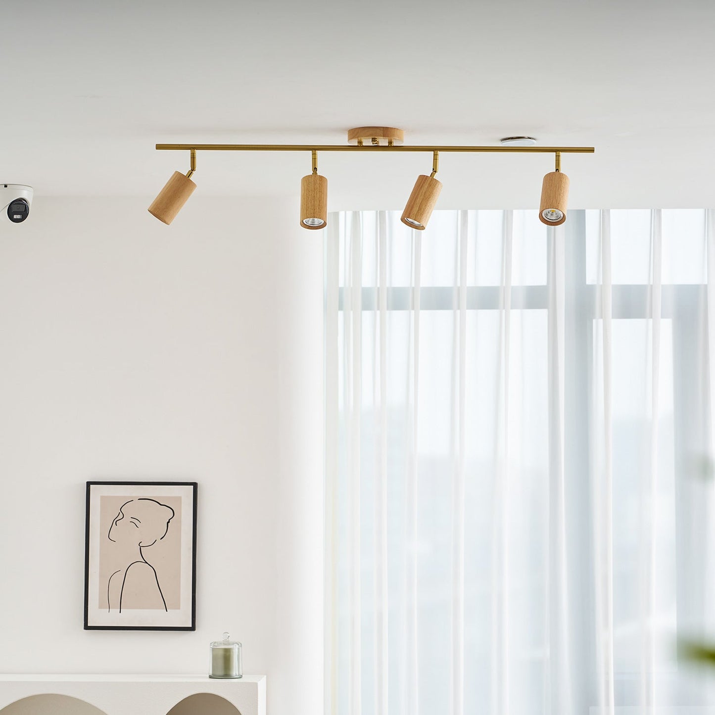 Ash Wood Track Spotlight Bar — 2, 3 or 4 Heads