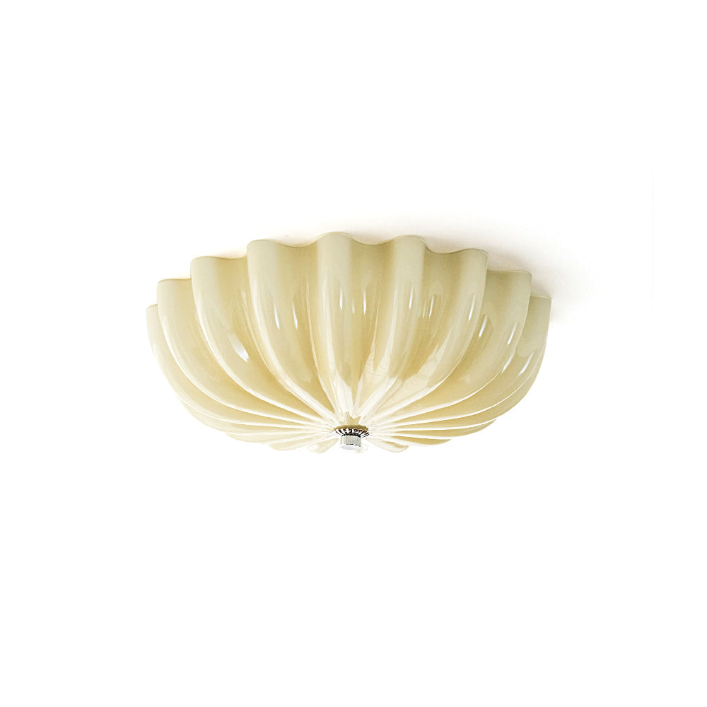 Petal Glass Flush Mount Ceiling Light — Cream