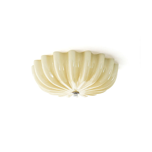 Petal Glass Flush Mount Ceiling Light — Cream
