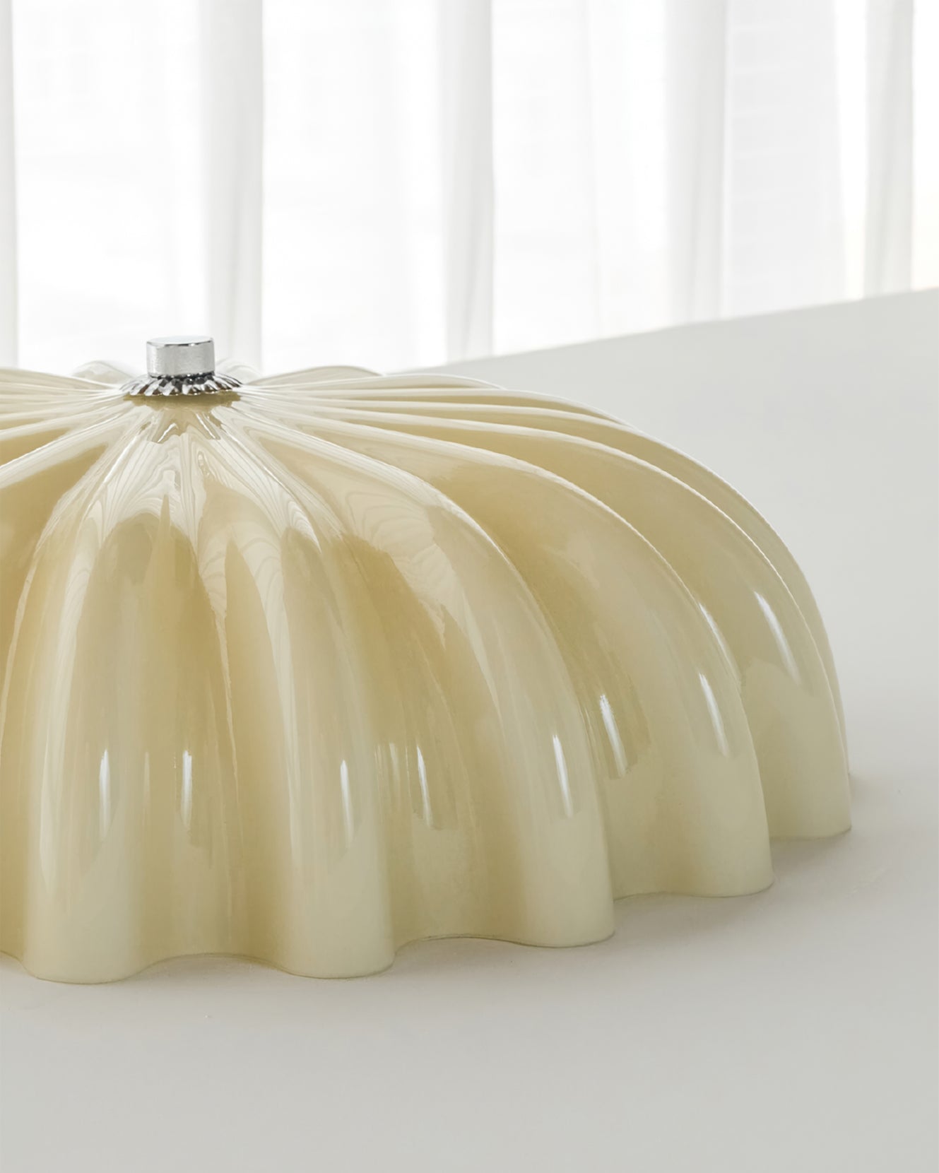 Petal Glass Flush Mount Ceiling Light — Cream