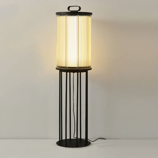 Glass Cylinder Solar Lantern Floor Lamp