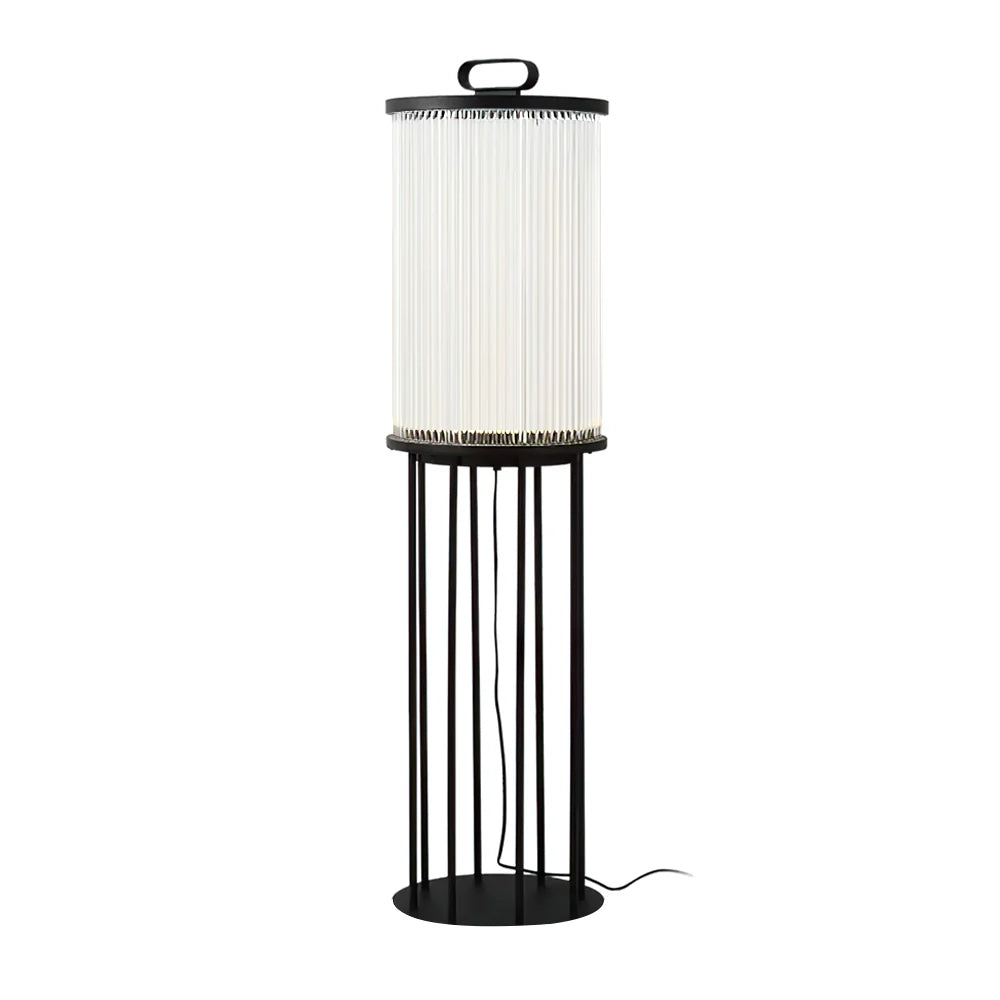 Glass Cylinder Solar Lantern Floor Lamp