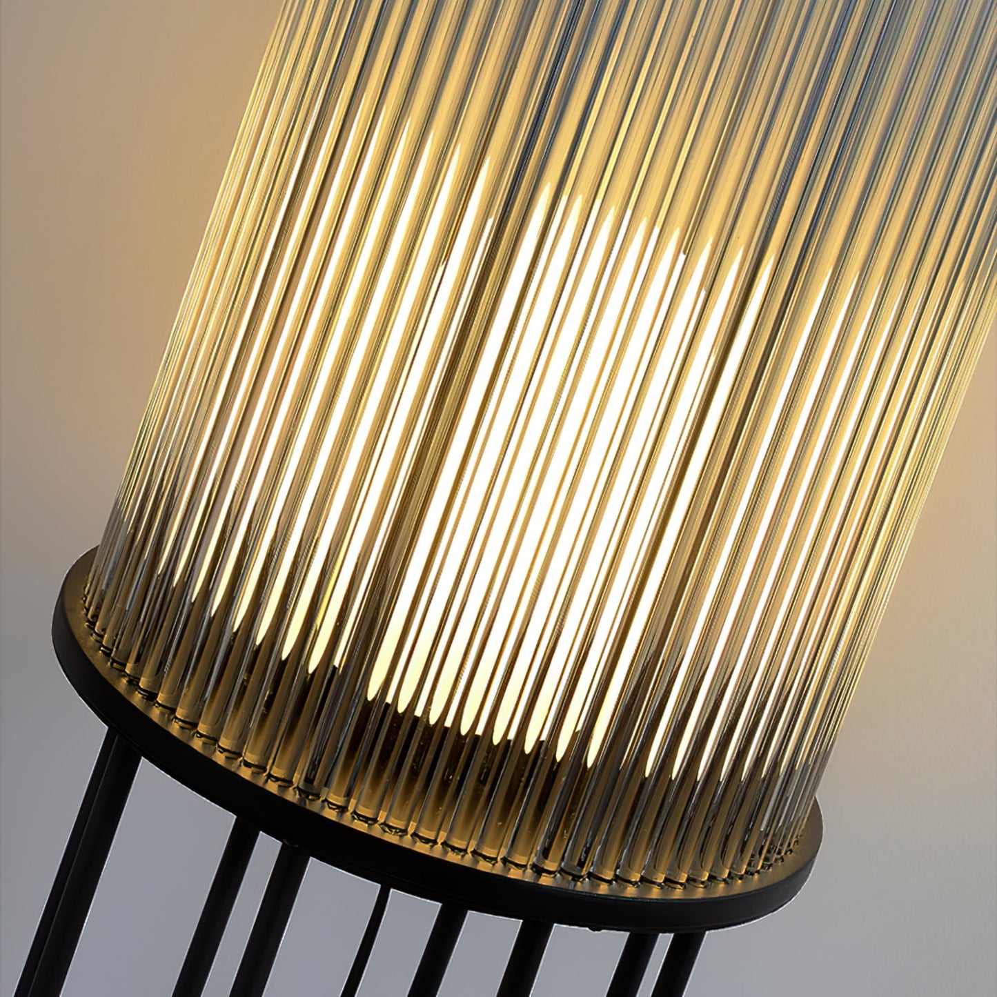 Glass Cylinder Solar Lantern Floor Lamp
