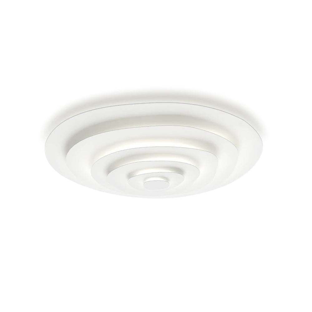 Tiered Ring Sculptural Flush Mount Ceiling Light — White