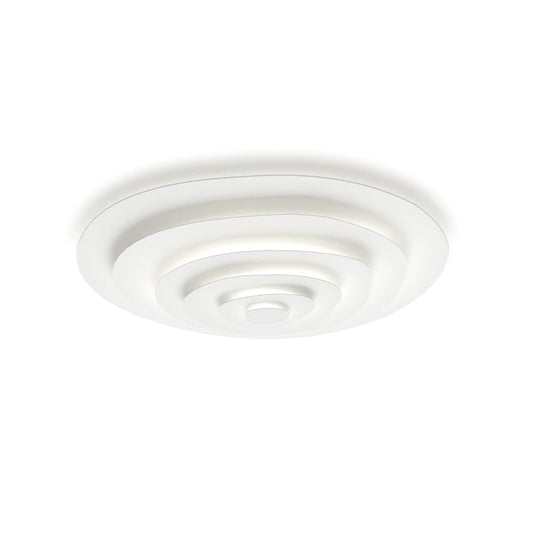 Tiered Ring Sculptural Flush Mount Ceiling Light — White